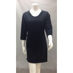 Wms Fine Gauge Dress Solid Black